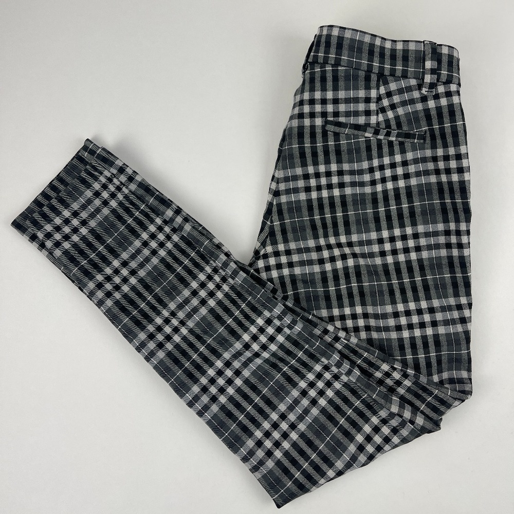 Gap Pants Womens 0 Signature Skinny Ankle Black White Plaid